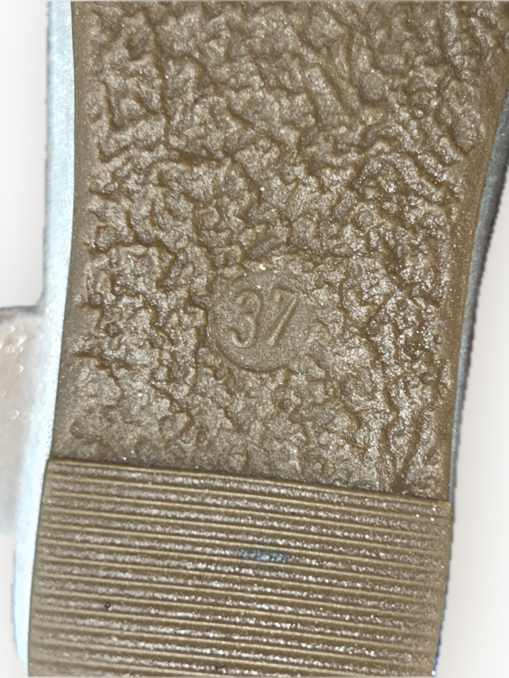 Taos Festival 4048 Metallic Shimmery Gold Wedge Velcro Leather Suede Sandals 37 - Picture 8 of 11